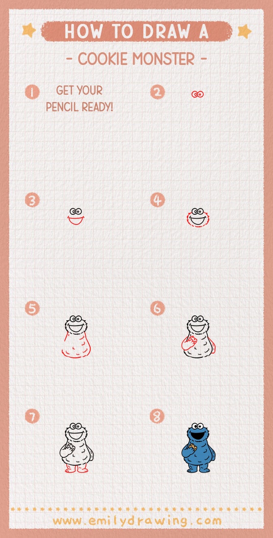 how to draw a cookie monster pinterest pin